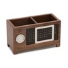 Wooden Desk Organizer with Calendar for Pens & Remotes -