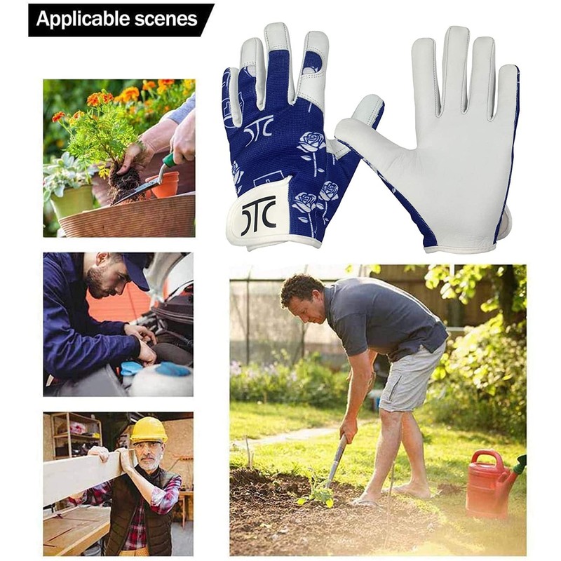 D.C.T Real Leather Goat Skin working gloves (X-Large, Blue)