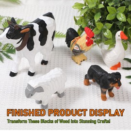 Trafagala Wood Carving Kit Farm Animals Whittling Kit for Beginners Adults Kids,Wood Carving Tools Set with Whittling Knife and K2 Carbon Steel Wood Carving Knife and 5Pcs Big Basswood Blocks