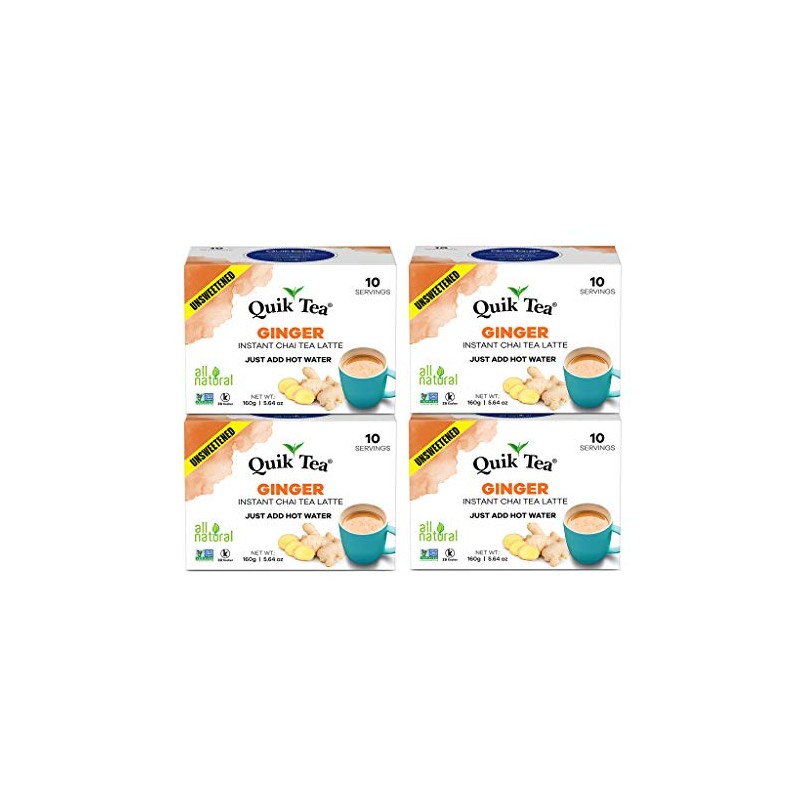 QuikTea Unsweetened Ginger Chai Latte - 40 count