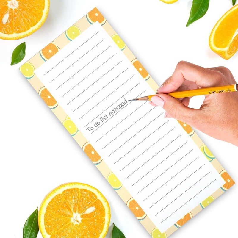 4 Pack Magnetic Notepads for Refrigerator, Grocery List Magnet Pad