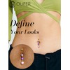 OUFER 14G Gold Belly Button Piercing Chirurgenstahl 316L Belly Ring