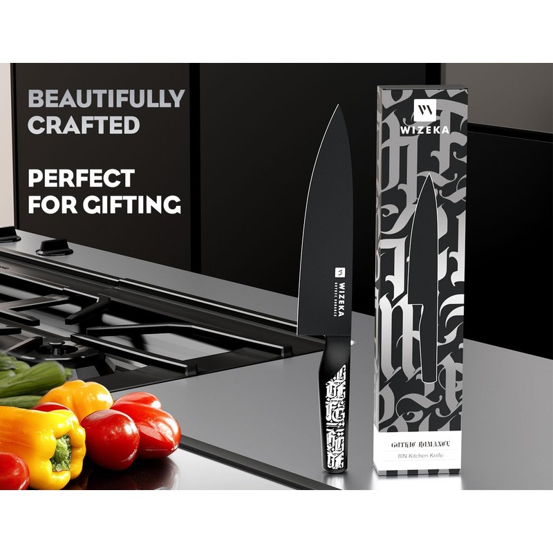WIZEKA Chef Knife: 8 Inch: Extreme Sharp Kitchen Knife: Full