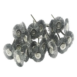 𝐋𝐮𝐨 𝐤𝐞 20 Pcs T Shape Wire Brush Sets - 3/32'' Shank Stainless Steel Wire Brushes Wheel for Rotary Tools