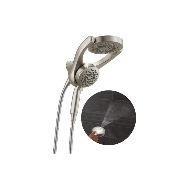 Delta 5-Setting HydroRain 2-in-1 Dual Shower Head with ProClean Spray,