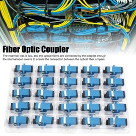 Deror Acoplador de Fibra óptica 50 Uds Adaptador de Fibra óptica SC-SC Adaptador de Conector de Brida simplex Suministros industriales