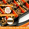 859PCS Grade 8 SAE Bolt Assortment Kit with Storage Box,