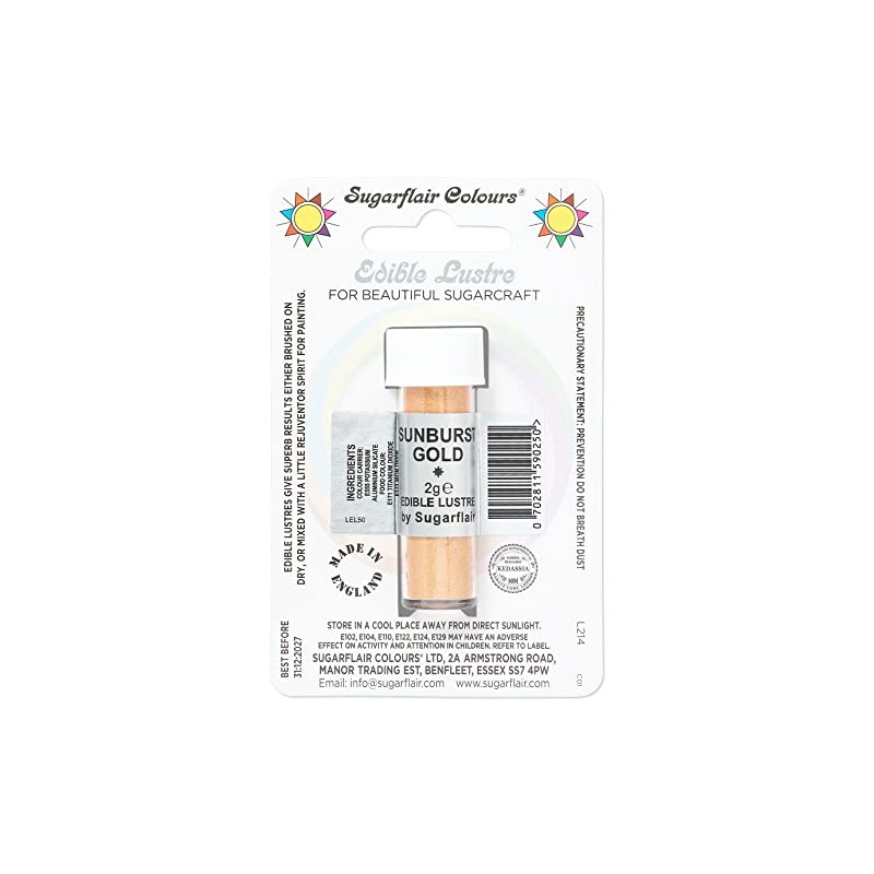 SUNBURST GOLD - Sugarflair Essbar Lebensmittelfarbe Puder Für Kuchen Dekorieren