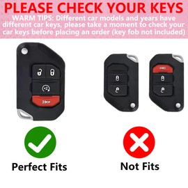 Simocky Compatible with Jeep Key Fob Cover with Keychain, Soft TPU Car Key Shell Case for Women, Compatible with Jeep Wrangler JLU JL Gladiator Rubicon JT Flip Full Cover Protector (4 Buttons-Pink)