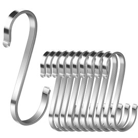 TOUFEIYUAN S-Shaped Hook, S-Shaped Universal Hook, 304 Stainless Steel Hook, Rust Prevention, Wall, Stainless Steel, Anti-Slip, Bath, Storage, S Can, Accessory Hanging, Closet, Kitchen, General Purpose Hook, Rust Prevention, Set of 10 (S Shaped Universal