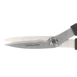 Fiskars Everyday Take-Apart Shears, Multipurpose Scissors, Hardened Stainless Steel Blades & Serrated Edge with Power Notch, 7”, Gray