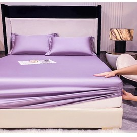 Fitted Sheet Full - Hotel Luxury Bottom Fitted Sheets Only - 100% Organic Cotton Fitted Bed Sheet - Deep Pocket Fitted Sheet Only, 54" x 75" + 15" (Full, Lavender)