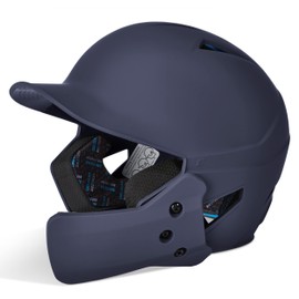CHAMPRO mens Gamer Plus with Reversible Jaw Guard HX Batting Helmet, Navy, Medium US