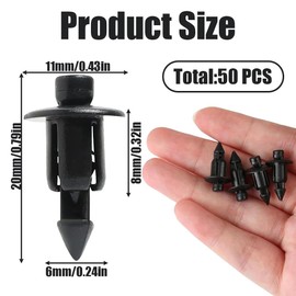 Pack of 50 Mounting Clips Car Clips Set, Types Door Trim Clips Nylon Bumper Expansion Rivets Body Clips Plastic Rivets Mounting Kit Clips for Car