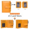 Women's RFID Blocking Leather Small Compact Bifold Zipper Pocket Wallet