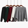 Bichingda Suéteres de punto para mujer, cuello barco, mangas de