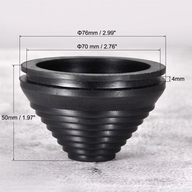sourcing map Rubber Grommet Wire Protection Thick Plates Conical Holder Diameter 70 mm Pack of 4