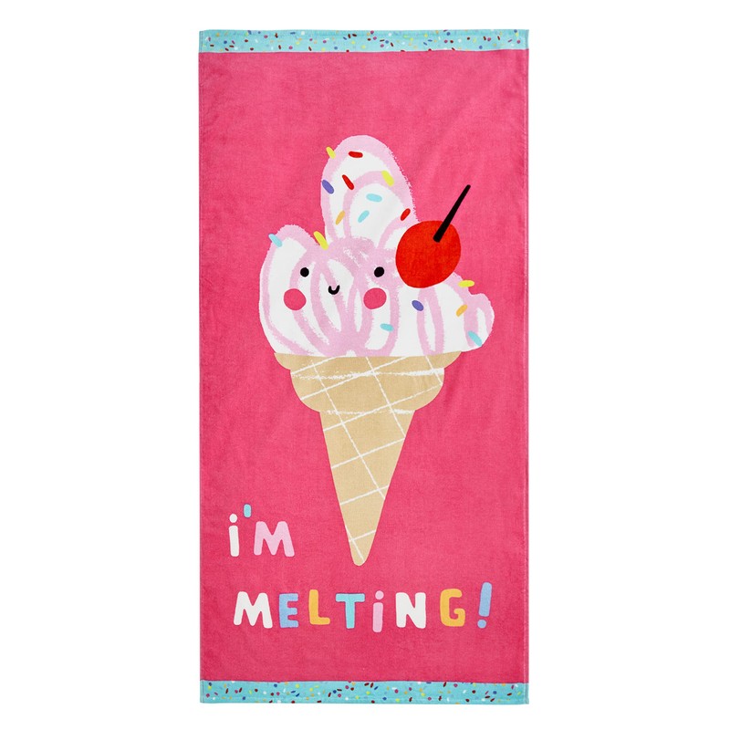 Catherine Lansfield I'm Melting Cotton 76x160cm Beach Towel Pink