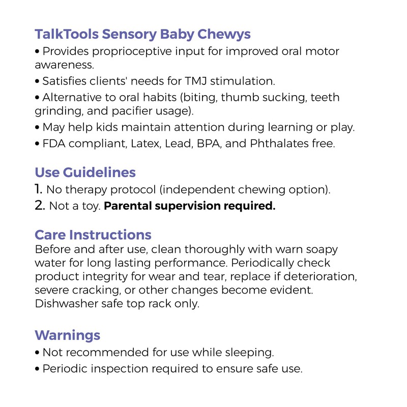 TalkTools Baby Chewy | Oral Motor Sensory Tool for Kids