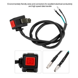 Suuonee Motorcycle Horn Button, Universal 22 mm 7/8 Inch Horn Button Motorcycle Handlebar Button with Cable