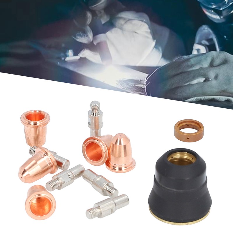 12Pcs Nozzle Electrode Kit Brass Plasma Torch Electrode Nozzle Tip