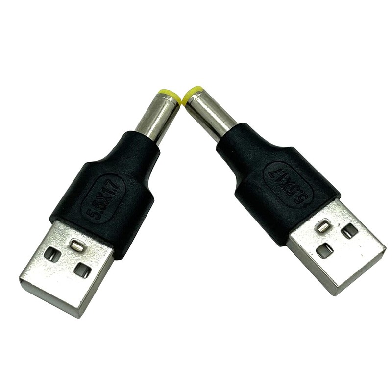 Dafensoy 2-Pack USB 2.0 A Male to DC 5.5 x