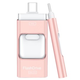 Flash Drive for iPhone 256GB, 4 in 1 USB Type C Memory Stick, Photo Stick External Storage Thumb Drive for iPhone iPad Android Computer:_Violet Purple_256GB