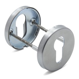 Apecs Key Escutcheon Stainless Steel Matt Door Rosette for Interior Doors and Exterior Doors Profile Cylinder Deadlock, Silver