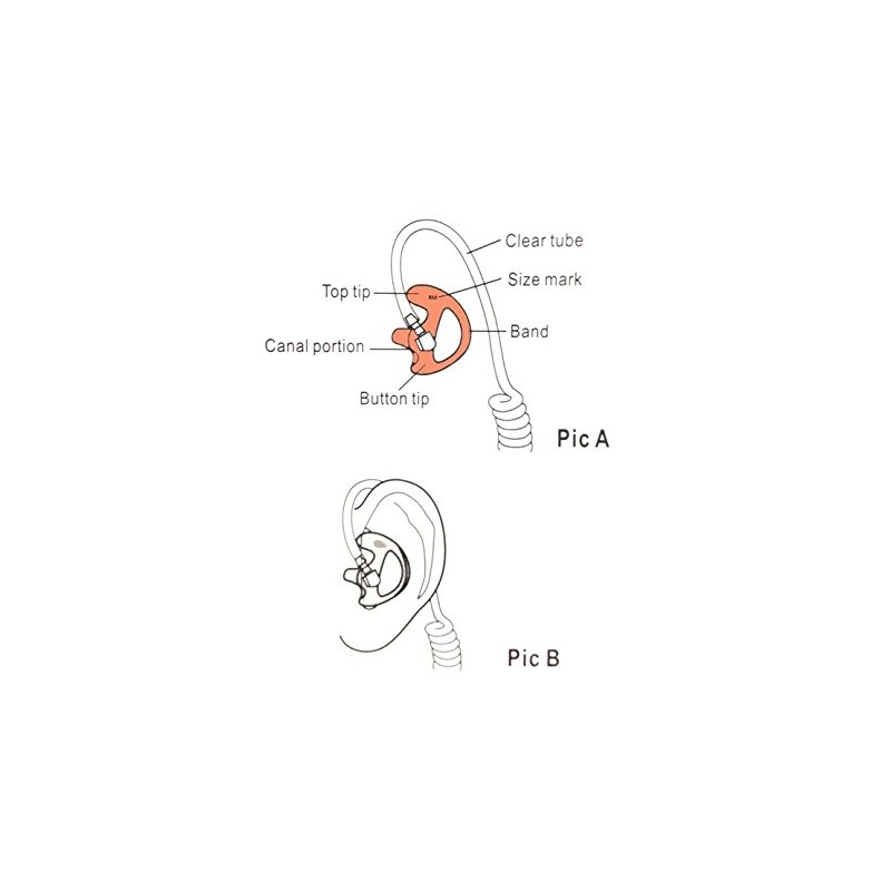 6 Left Medium Flesh Flexible SEMI Custom Ear Mold Insert