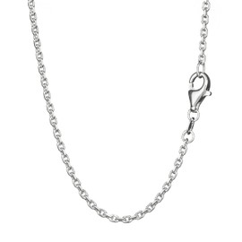 NKlaus Long Anchor Chain 925 Silver 18-80 cm Women's Silver Chain Diamond-Cut Necklace 1.7 mm Wide, Sterling Silver, No Gemstone