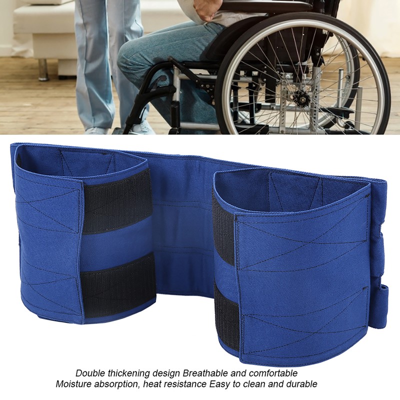 Wheelchair Footrest Non‑Slip Adjustable Leg Restraint Strap Seat Belt (Blue