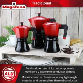 MAGEFESA Tradicional 6-Cup Stovetop Espresso Maker – Italian Moka Pot – Induction Compatible – Stainless Steel & Aluminum – Cool-Touch Handle – Eco-Friendly Coffee Brewer