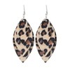 Lightweight Petal Leather Earrings Three Layered Teardrop Dangle Leaf Shape
