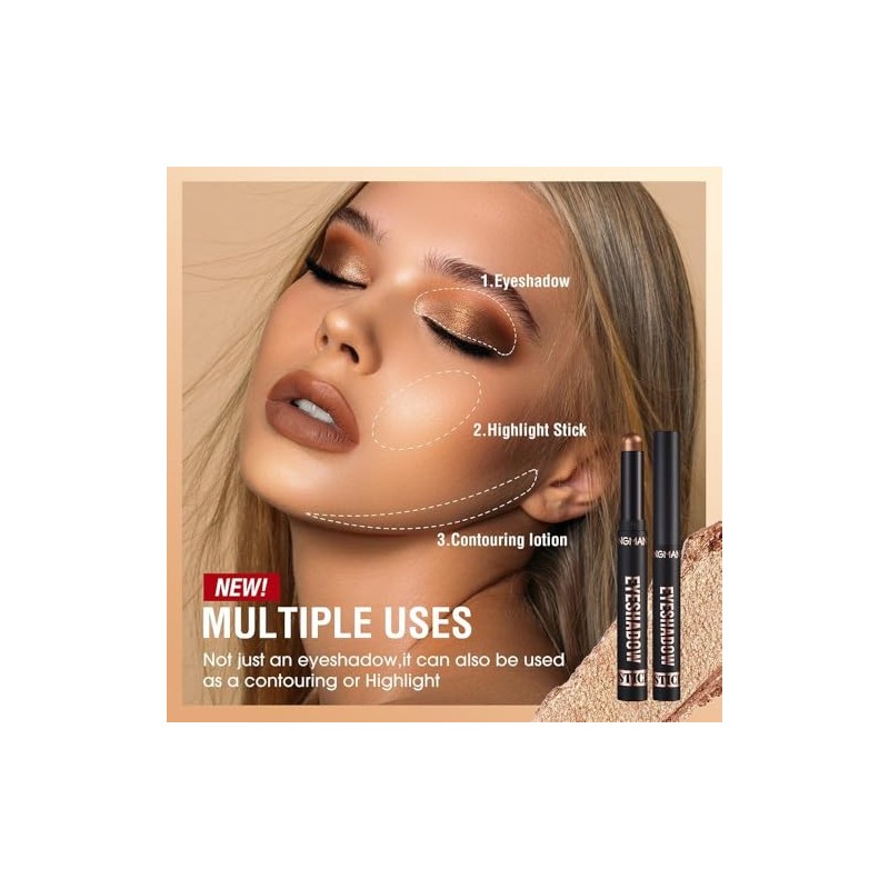 Lápiz de Sombra de Ojos Brillante e Iluminador, Nuevo Lápiz