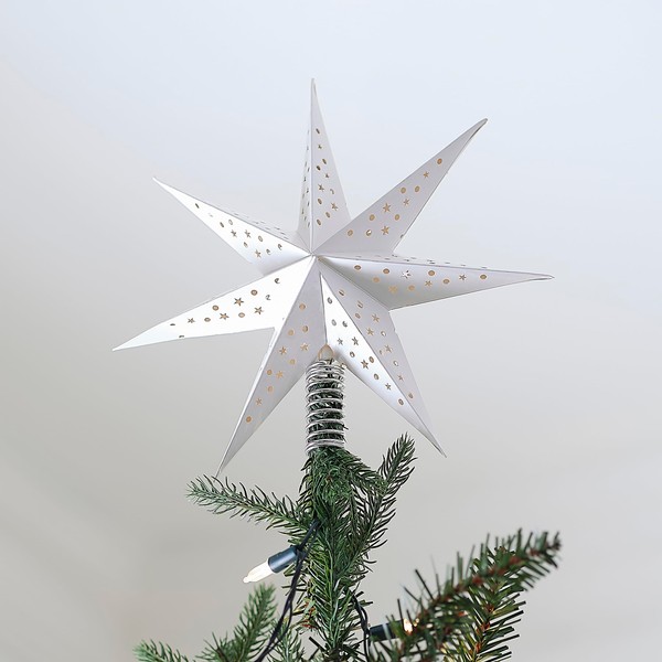 Ginger Ray White & Gold 3D Paper Star Christmas Tree Topper Decorative Accessory