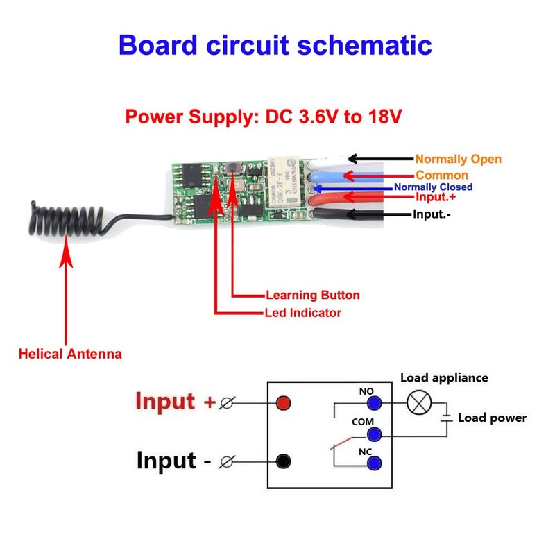 DC 5V 6V 9V 12V Mini Relay Remote Control Switch