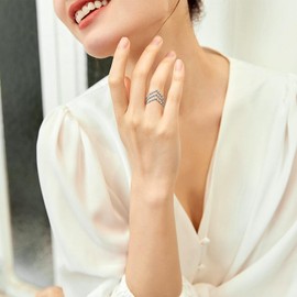 OIDEA Women's Ring Open Adjustable: Rings Stainless Steel Stacking Ring Minimal Women's Ring Wrap Ring Modern Finger Ring Stainless Steel Ring Jewellery Gift for Women Girls, Stainless Steel