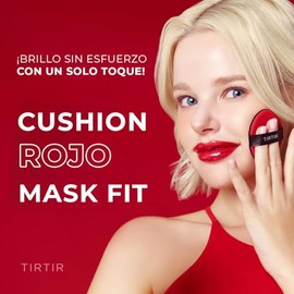 Tirtir Mask Fit Red Cushion Tono 28n Oat Base Maquillaje Alta Cobertura Larga Duración Hasta Acabado Satinado Ligera Transpirable