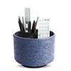 Mtzmy Round Leather Art Supply Organizer,Remote Control Holder,360 Degree Spinning,Multi-Functional