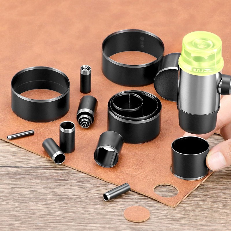 QWORK Leather Circle Cutter Tool Set - 21-Piece High Carbon