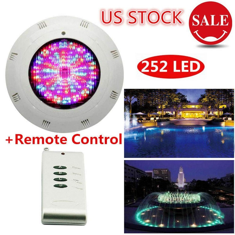 Eapmic 18W 12V Colorful RGB 252 LED Underwater Light IP68