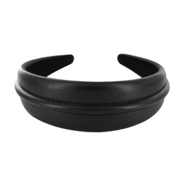 axy Wide Faux Leather Headband – Beautiful Elegant Women's Headband Hair Accessories HR27E (Black)