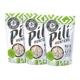 The Original Wild Sprouted Pili Nuts by Pili Hunters - Keto Snacks for Low Carb Energy with Coconut Oil and Himalayan Salt, Gluten Free & No Sugar Added Superfood AS SEEN ON TV (5oz, 3pk)