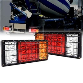 Ourbest [Iron Net Protection] Trailer Heavy Duty 13inch Tail Turn Signal Brake Reverse Light 12V for Truck RV UTV Tractor Camper Van