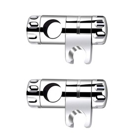 2Pcs 25mm Shower Head Holder Bracket Replacement, Shower Riser Rail 360 Degree Adjustable Shower Bracket Polished Chrome