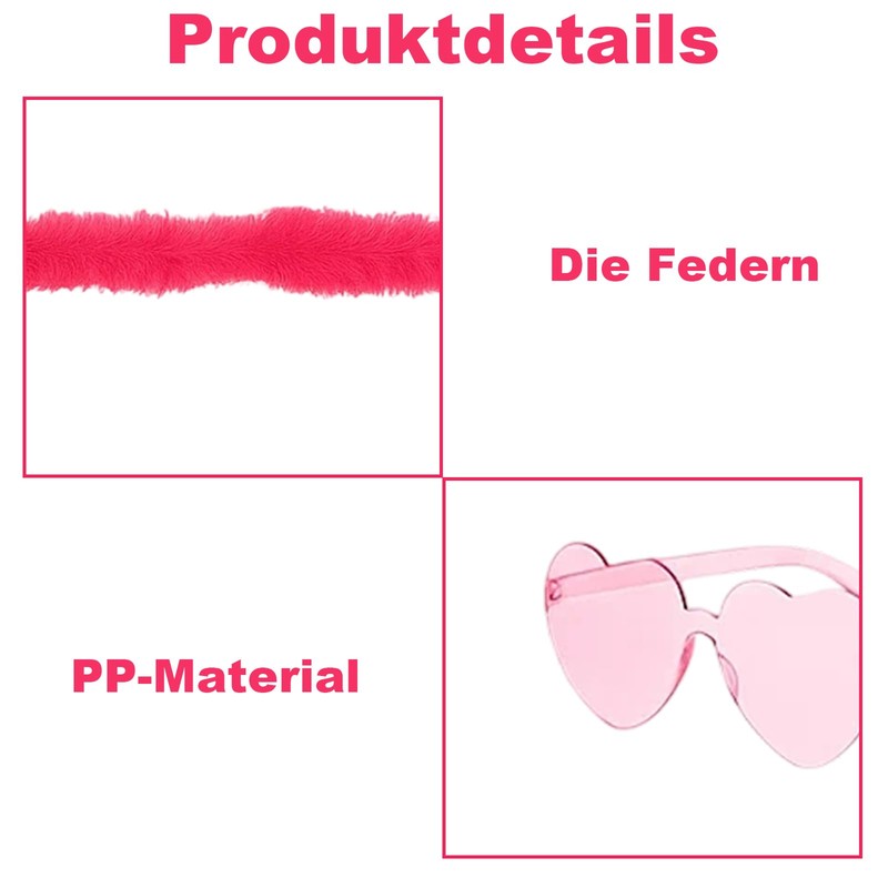 RQcMid Boa di piume colorate, set da 12 pezzi, rosa
