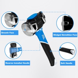 Real Steel Small Sledge Hammer, 3lb Blacksmith Hammer,Drilling Hammer with Demolition Face and Driving Face, 0574