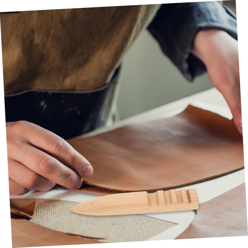 Ciieeo 2sets Leather Edge Burnisher Tool Beech Craft Polisher for