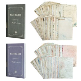 Vintage Scrapbook Paper, 200 Sheets of Flower Themed Scrapbooking Journaling Supplies, Writable Decorative Craft Paper for Junk Journal, Planner, Collage, Double Sided Printing Paper, 2.7 x 5.7 inch