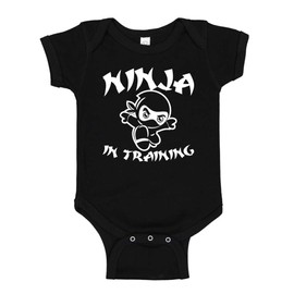 Ninja in Training Baby Bodysuit Infant One Piece 24 mo Black